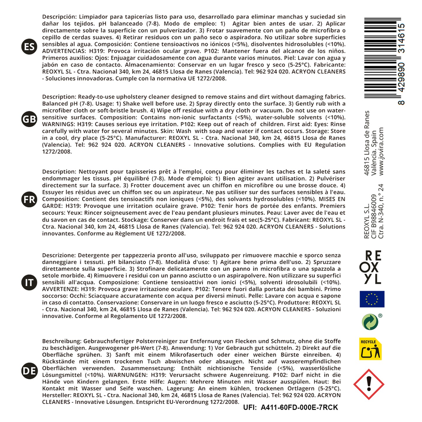 LIMPIADOR TAPIZERIAS 2L