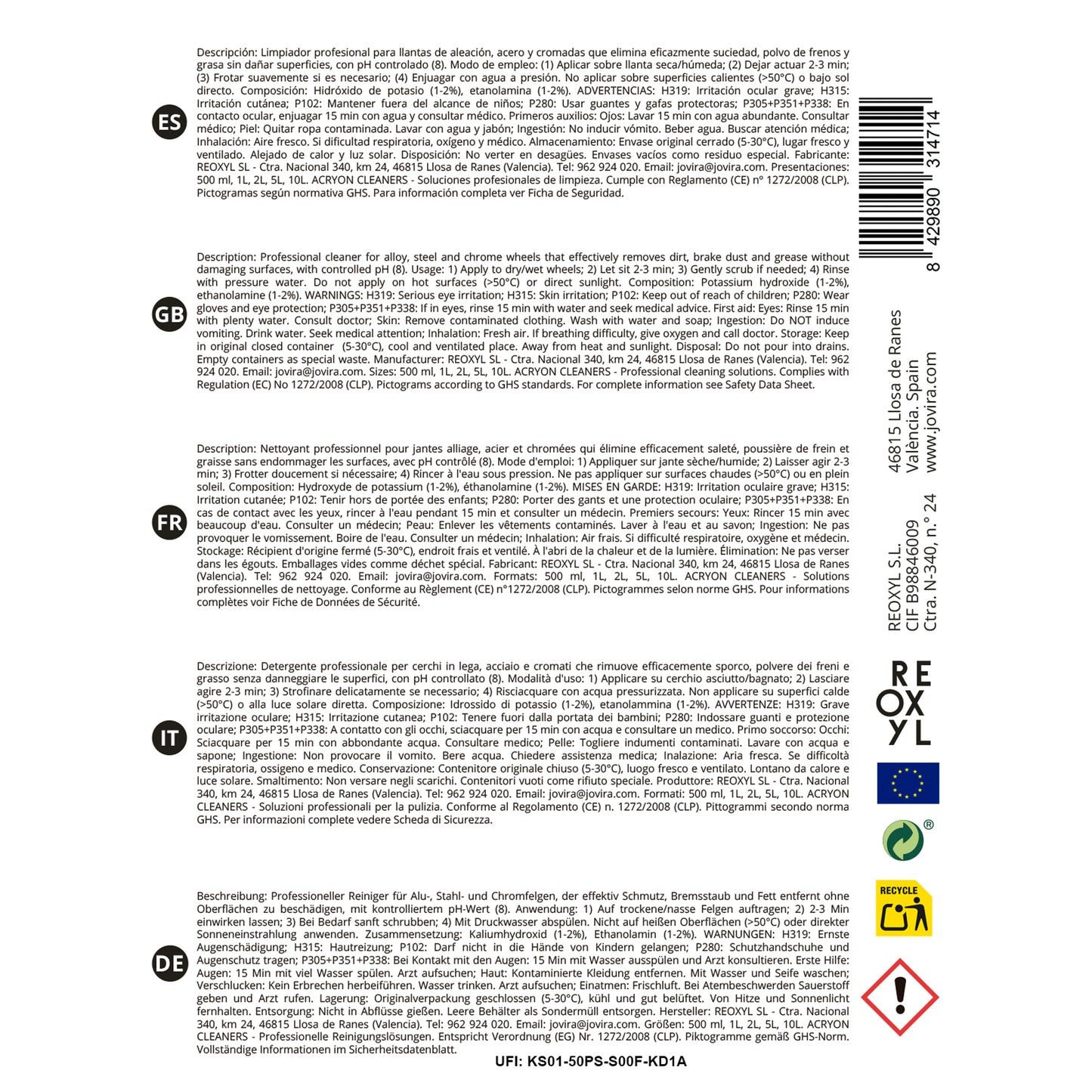 LIMPIADOR LLANTAS 1l