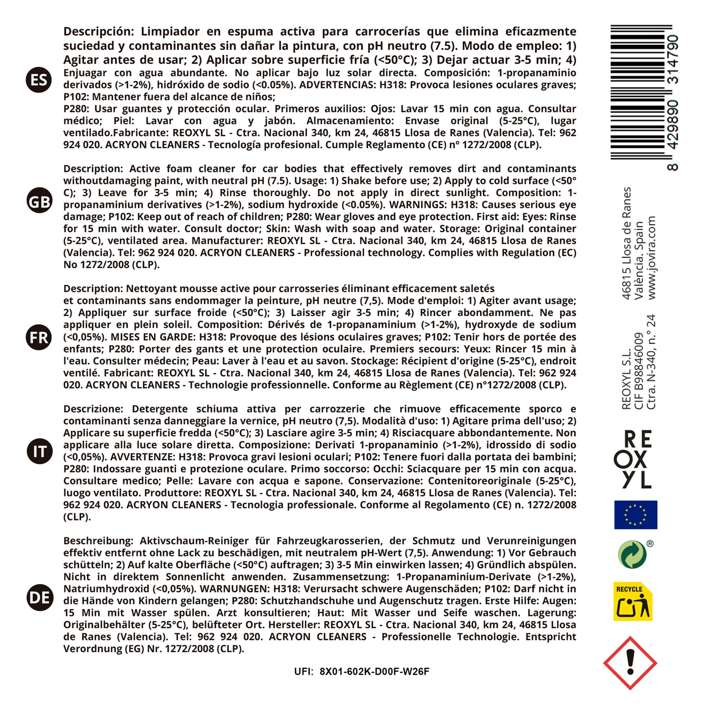 ESPUMA ACTIVA ROSA 1L