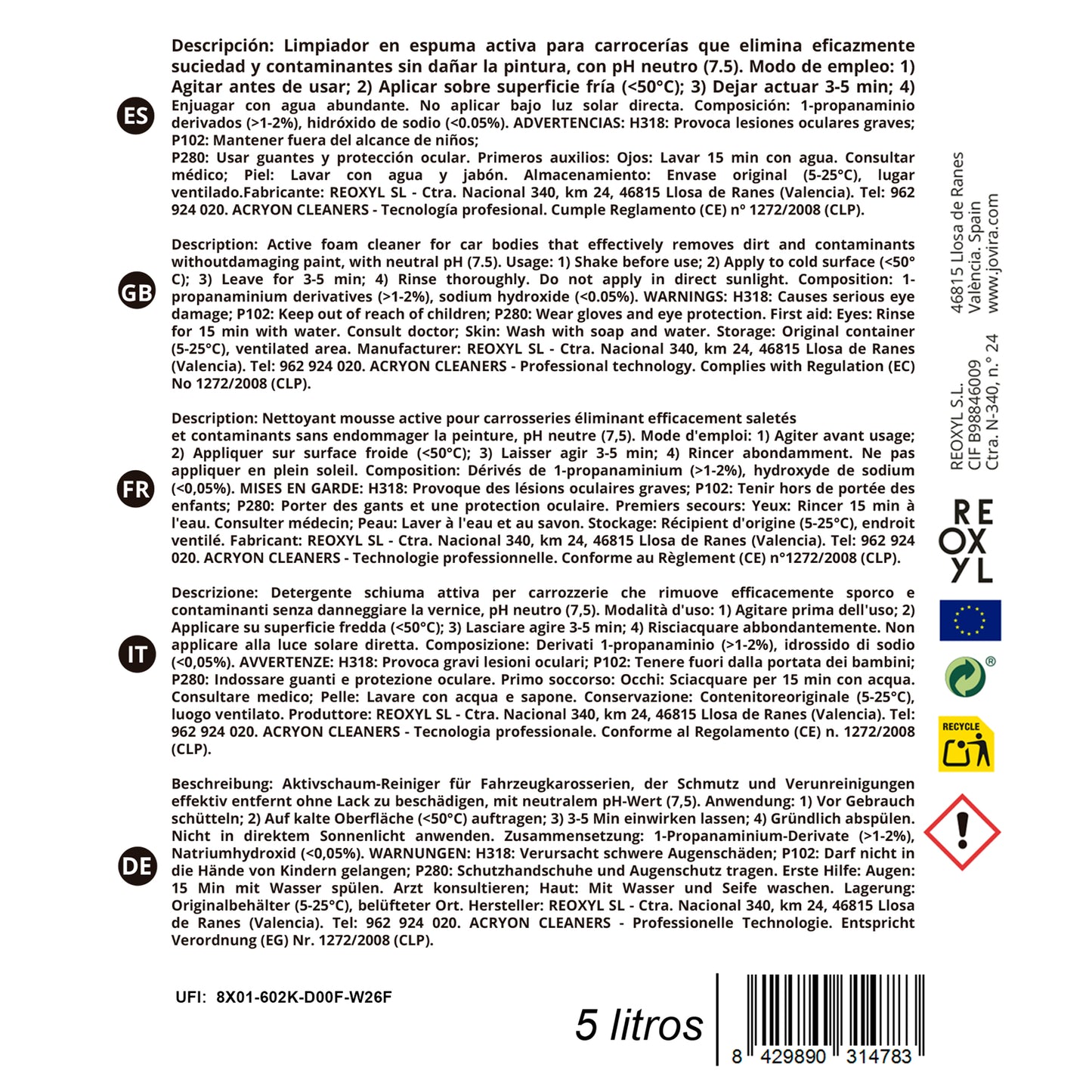 ESPUMA ACTIVA ROSA 5L